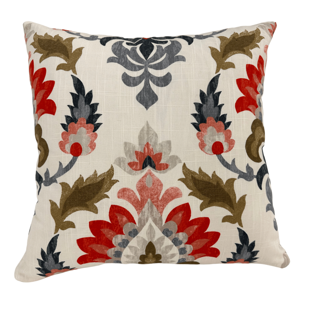 Almohada Maza Thow Blanca y Flores