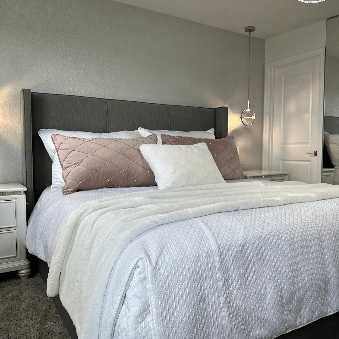 Maza Decor Roma Ropa de cama artesanal juego de cama blanco y beige - Elegance