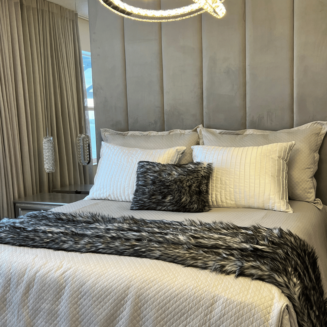 Ropa de cama Maza Serene Confort Luxury Blanco Beige y Negro Gris