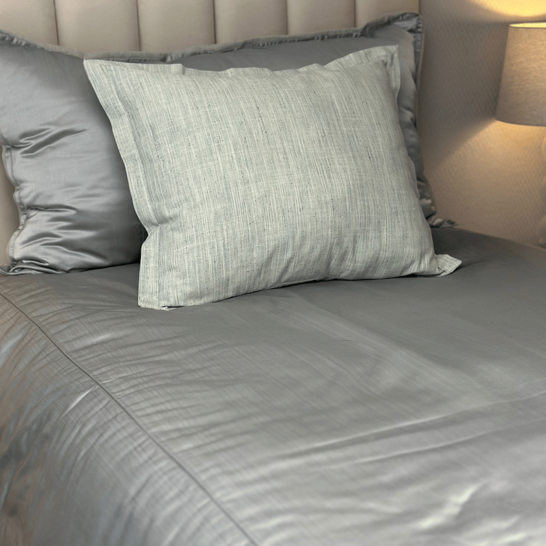 Maza Decor Gray Harmony Bedding Set with Multi-Tonal Pillow