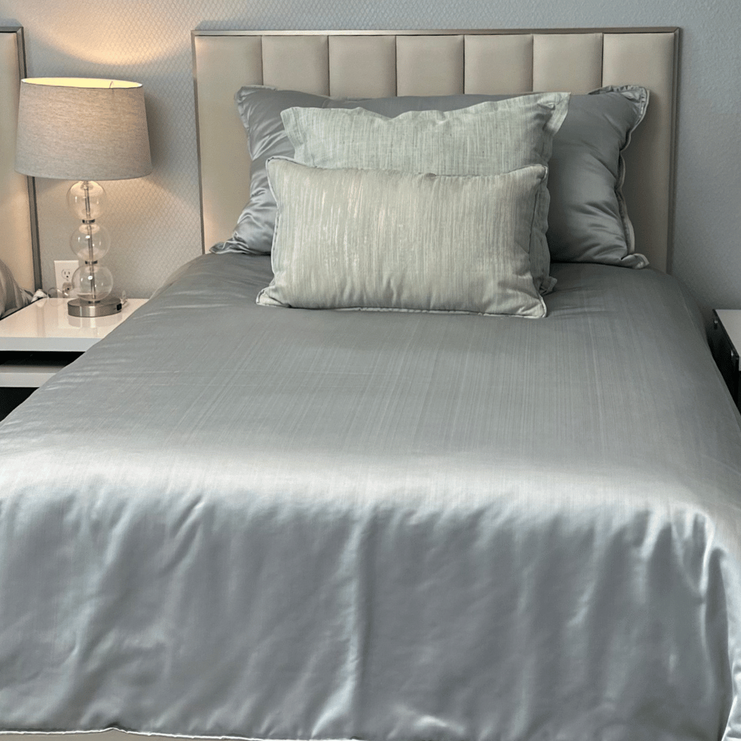 Maza Decor Gray Harmony Bedding Set with Multi-Tonal Pillow